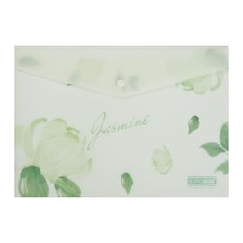 Папка - конверт Buromax А4 на кнопке, JASMINE ARABESKI, полупрозрачная, мятная (BM.3943-38)