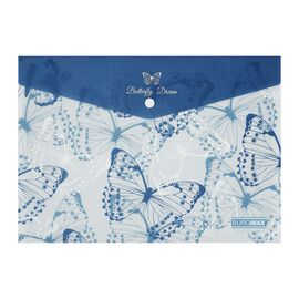 Папка - конверт Buromax А4 на кнопке, MACHAON ARABESKI, полупрозрачная, синяя (BM.3943-02)