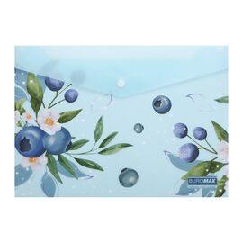 Папка - конверт Buromax А4 на кнопке, BLUEBERRY ARABESKI, полупрозрачная, морская волна (BM.3943-17)