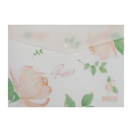 Папка - конверт Buromax А4 на кнопке, RAMIRA ARABESKI, полупрозрачная, коралловая (BM.3943-27)