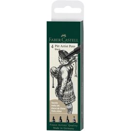 Лайнер Faber-Castell набор капиллярных ручек Pitt Artist Pens Manga Black, (B, F, S, XS) цвет черный (32100)