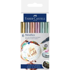 Набор маркеров Faber-Castell тонких металликов для декорирования Metallics Marker M (1,5 мм) 12 цветов (30353)