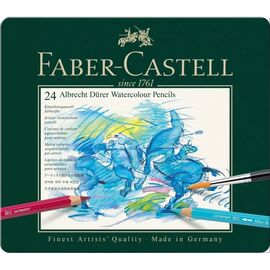 Карандаши цветные Faber-Castell Albrecht Drer ,акварельні, 24 кольора, в металевій коробці (117524) (15438)