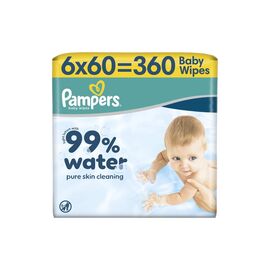 Детские влажные салфетки Pampers 99 Water 60 шт х 6 пачок (360 шт) (8006530116596)
