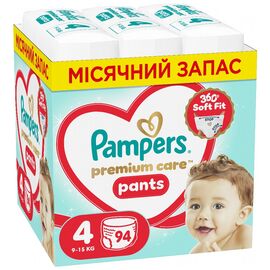 Подгузники Pampers Premium Care Pants Розмір 4 (9-15 кг) 94 шт (8006530320160)