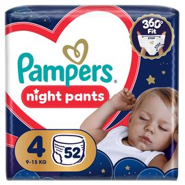Подгузники Pampers Night Pants Розмір 4 (9-15 кг) 52 шт (8006530320665)