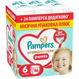 Подгузники Pampers Premium Care Pants Розмір 6 (13-19 кг) 96 шт (8006530315814)