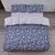 Постельное белье Ardesto Gloria сатин цветы синий евро 200х220 (ART2022FB)