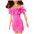 Кукла Barbie Fashionistas в розовом мини-платье с рюшами (HRH15), изображение 4 Кукла Barbie Fashionistas в розовом мини-платье с рюшами (HRH15), изображение 4