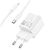 Зарядное устройство HOCO C147A Charm 1xUSB-C PD20W + 1xUSB QC3.0 + cable USB-C to Lightning White (6942007630283), изображение 3 Зарядное устройство HOCO C147A Charm 1xUSB-C PD20W + 1xUSB QC3.0 + cable USB-C to Lightning White (6942007630283), изображение 3