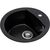 Мойка кухонная GRANADO RONDA black shine з сифоном (470*490mm.) (gr2201), изображение 2 Мойка кухонная GRANADO RONDA black shine з сифоном (470*490mm.) (gr2201), изображение 2