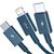 Дата кабель USB 2.0 AM to Lightning + Micro 5P + Type-C 1.5m 3.5A blue Baseus (CAMLTYS-03), изображение 2