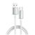 Дата кабель USB 2.0 AM to USB-C 1.0m 3A zinc alloy braided white ColorWay (CW-CBUC098-WT)