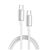 Дата кабель USB-C to USB-C 1.0m 5A 100W zinc alloy braided white ColorWay (CW-CBPDCC098-WT)