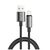 Дата кабель USB 2.0 AM to Lightning 1.0m 3A zinc alloy braided black ColorWay (CW-CBUL098-BK)