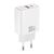 Зарядное устройство XO 1xUSB 22.5W + 1xUSB-C PD30W white (CE42.white), изображение 2