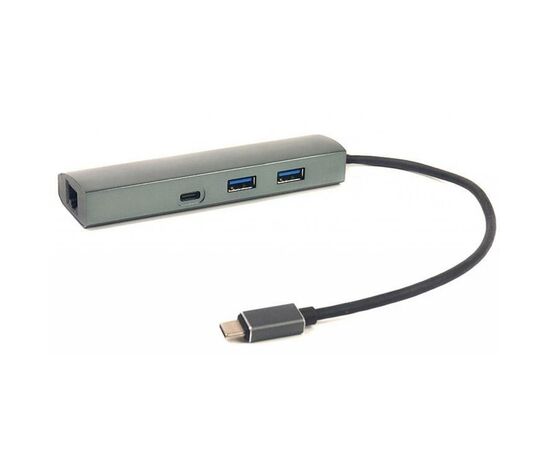 Порт-реплікатор PowerPlant Type-C USB 3.1 -> 2*USB3.0, Type-C USB3.1, Gigabit Ethernet (CA910557)