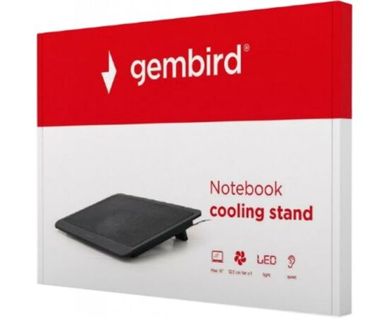 Подставка для ноутбука Gembird 15.6", 1x125 mm fan, black (NBS-1F15-03), изображение 4 Подставка для ноутбука Gembird 15.6", 1x125 mm fan, black (NBS-1F15-03), изображение 4