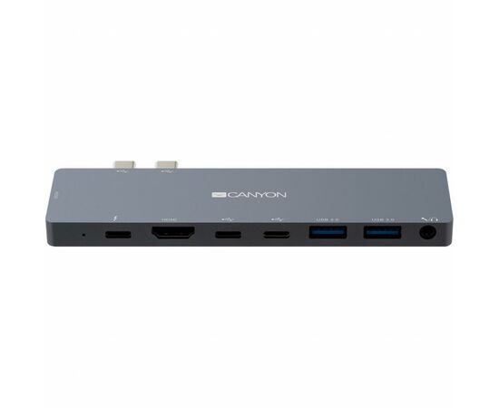 Порт-репликатор Canyon Docking Station with 8 ports, 1*Type C PD100W+2*Type C (CNS-TDS08DG), изображение 2 Порт-репликатор Canyon Docking Station with 8 ports, 1*Type C PD100W+2*Type C (CNS-TDS08DG), изображение 2