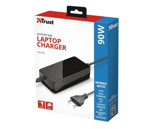 Блок питания к ноутбуку Trust Primo 90W-19V Universal Laptop (22142_TRUST), изображение 4 Блок питания к ноутбуку Trust Primo 90W-19V Universal Laptop (22142_TRUST), изображение 4