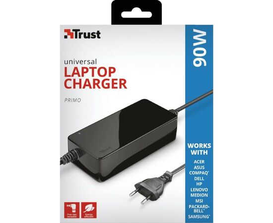 Блок питания к ноутбуку Trust Primo 90W-19V Universal Laptop (22142_TRUST), изображение 5 Блок питания к ноутбуку Trust Primo 90W-19V Universal Laptop (22142_TRUST), изображение 5