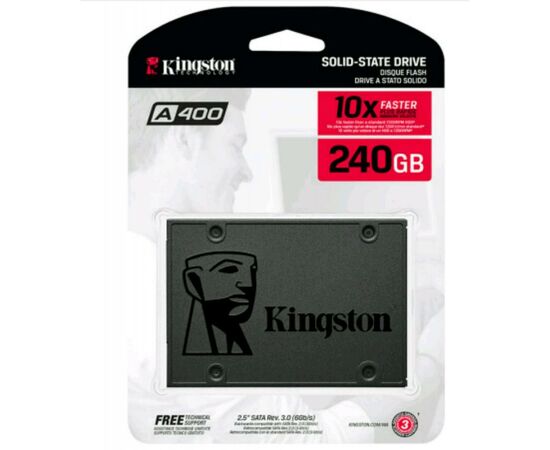 Накопитель SSD 2.5" 240GB Kingston (SA400S37/240G), изображение 5 Накопитель SSD 2.5" 240GB Kingston (SA400S37/240G), изображение 5