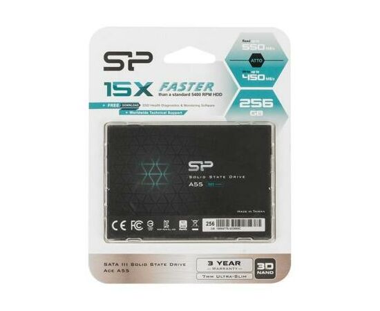 Накопитель SSD 2.5" 256GB Silicon Power (SP256GBSS3A55S25), изображение 6 Накопитель SSD 2.5" 256GB Silicon Power (SP256GBSS3A55S25), изображение 6