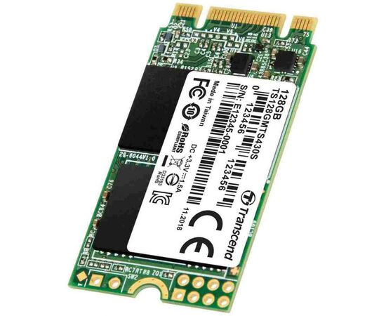 Накопитель SSD M.2 2242 128GB Transcend (TS128GMTS430S), изображение 2 Накопитель SSD M.2 2242 128GB Transcend (TS128GMTS430S), изображение 2