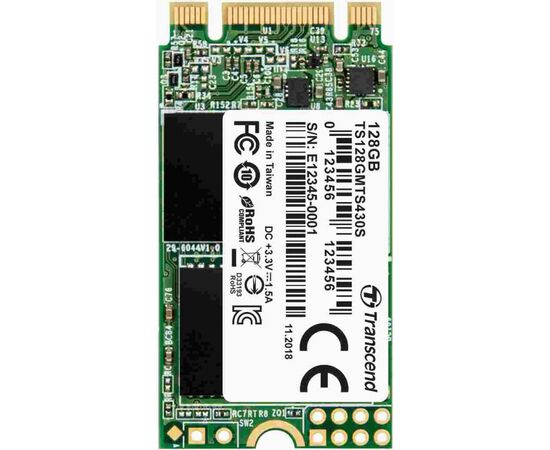 Накопитель SSD M.2 2242 128GB Transcend (TS128GMTS430S)
