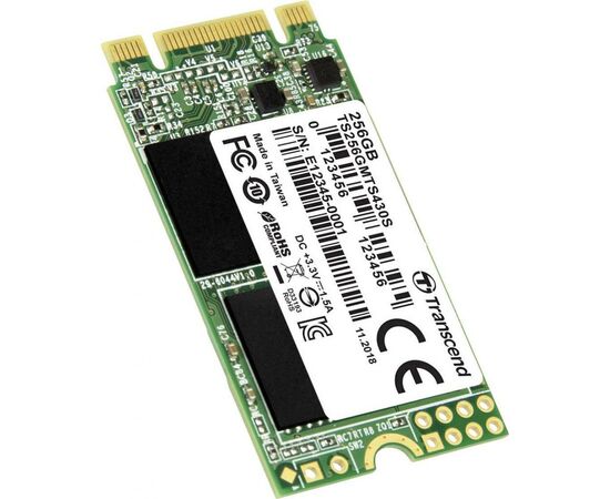 Накопитель SSD M.2 2242 256GB Transcend (TS256GMTS430S), изображение 2 Накопитель SSD M.2 2242 256GB Transcend (TS256GMTS430S), изображение 2