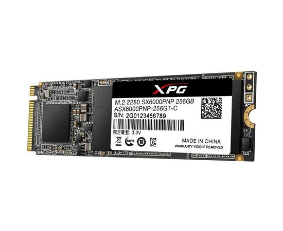 Накопитель SSD M.2 2280 256GB ADATA (ASX6000PNP-256GT-C), изображение 3 Накопитель SSD M.2 2280 256GB ADATA (ASX6000PNP-256GT-C), изображение 3