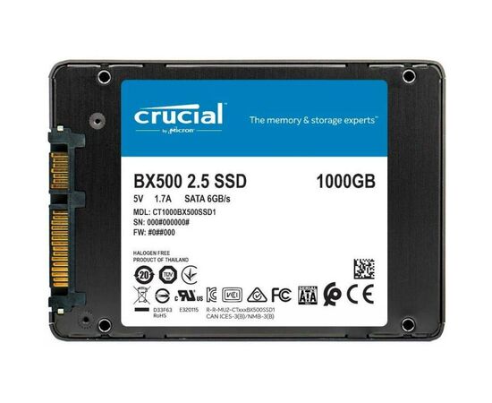 Накопитель SSD 2.5" 1TB Micron (CT1000BX500SSD1), изображение 2 Накопитель SSD 2.5" 1TB Micron (CT1000BX500SSD1), изображение 2