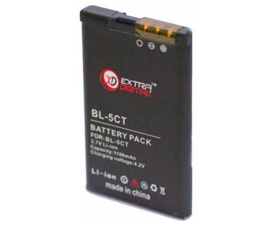 Аккумуляторная батарея для телефона Extradigital Nokia BL-5CT (1100 mAh) (BMN6275), изображение 2 Аккумуляторная батарея для телефона Extradigital Nokia BL-5CT (1100 mAh) (BMN6275), изображение 2