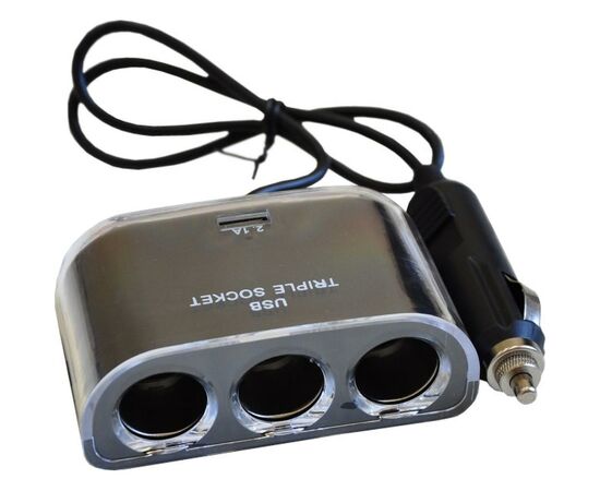 Зарядний пристрій Atcom ES-09 (HUB 3*DC12 + 1*USB, 2.1A) (13151)