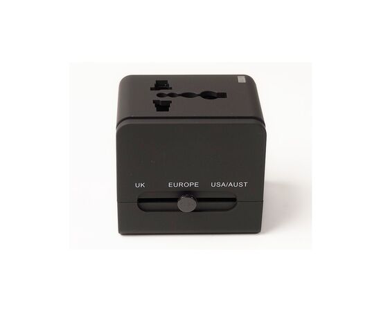 Зарядний пристрій PowerPlant Международный адаптер 220В + 2*USB max2.1A (DV00DV5067)