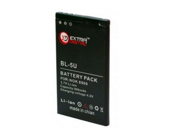 Аккумуляторная батарея для телефона Extradigital Nokia BL-5U (900 mAh) (DV00DV6052), изображение 2 Аккумуляторная батарея для телефона Extradigital Nokia BL-5U (900 mAh) (DV00DV6052), изображение 2