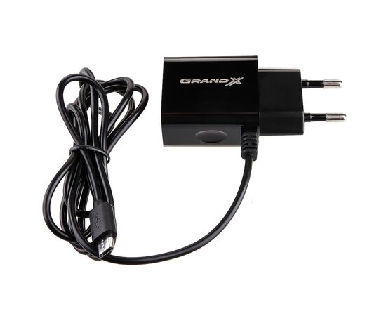 Зарядное устройство Grand-X 5V 3,1A 2USB + micro USB Black с защитой от перегрузки (CH-65B), изображение 3 Зарядное устройство Grand-X 5V 3,1A 2USB + micro USB Black с защитой от перегрузки (CH-65B), изображение 3