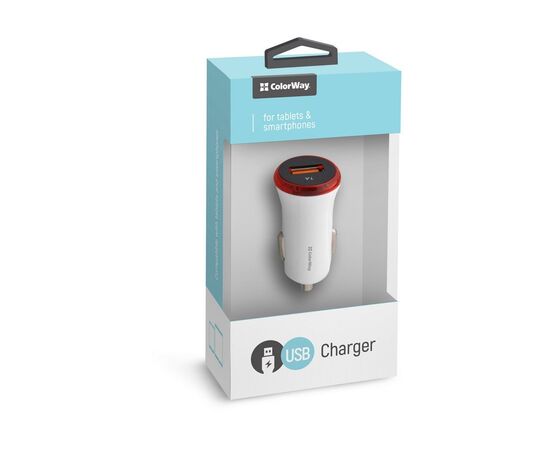 Зарядное устройство ColorWay 1USB 1A white (CW-CHA001-WT), изображение 2 Зарядное устройство ColorWay 1USB 1A white (CW-CHA001-WT), изображение 2
