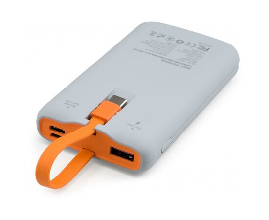 Батарея универсальная Vinga 10000 mAh SuperQC soft touch w/cable 22.5W dark grey (VPB1SQSCDG), изображение 3 Батарея универсальная Vinga 10000 mAh SuperQC soft touch w/cable 22.5W dark grey (VPB1SQSCDG), изображение 3