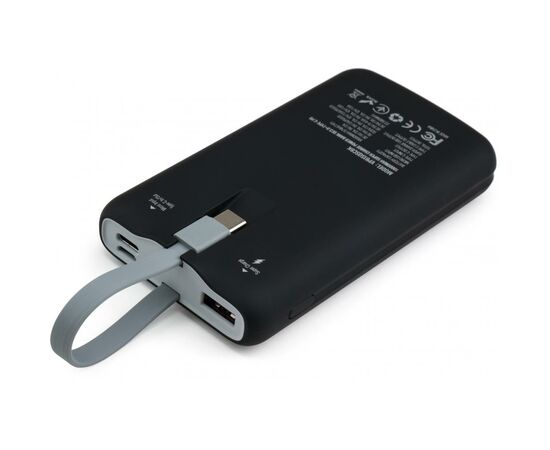 Батарея универсальная Vinga 10000 mAh SuperQC soft touch w/cable 22.5W black (VPB1SQSCBK), изображение 3 Батарея универсальная Vinga 10000 mAh SuperQC soft touch w/cable 22.5W black (VPB1SQSCBK), изображение 3