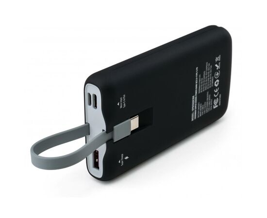 Батарея универсальная Vinga 10000 mAh SuperQC soft touch w/cable 22.5W black (VPB1SQSCBK), изображение 6 Батарея универсальная Vinga 10000 mAh SuperQC soft touch w/cable 22.5W black (VPB1SQSCBK), изображение 6