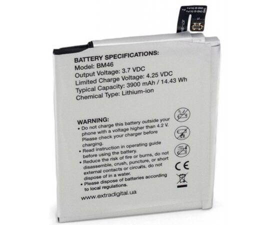 Аккумуляторная батарея для телефона Extradigital Xiaomi Redmi Note 3 (BM46) 3900 mAh (BMX6448), изображение 2 Аккумуляторная батарея для телефона Extradigital Xiaomi Redmi Note 3 (BM46) 3900 mAh (BMX6448), изображение 2