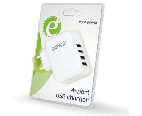 Зарядное устройство EnerGenie 4 USB, 3.1A (EG-U4AC-02), изображение 4 Зарядное устройство EnerGenie 4 USB, 3.1A (EG-U4AC-02), изображение 4