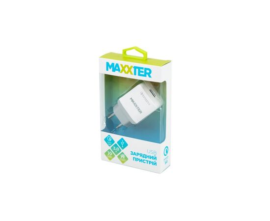 Зарядное устройство Maxxter 1 USB (Qualcomm) 5V/3A-9V/2A-12V/1.5A (UQC-22A), изображение 2 Зарядное устройство Maxxter 1 USB (Qualcomm) 5V/3A-9V/2A-12V/1.5A (UQC-22A), изображение 2