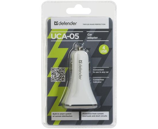 Зарядное устройство Defender UCA-05 авто, 4 порта USB, 5V / 8A (83567), изображение 3 Зарядное устройство Defender UCA-05 авто, 4 порта USB, 5V / 8A (83567), изображение 3