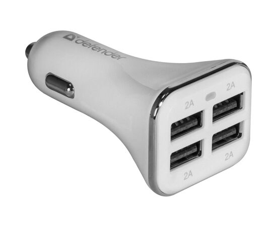 Зарядний пристрій Defender UCA-05 авто, 4 порта USB, 5V / 8A (83567)