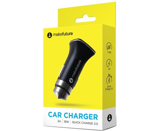 Зарядное устройство MakeFuture Car 3A QuickCharge Black (MCC-31QBK)