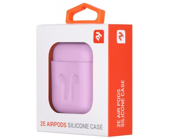 Чехол для наушников 2E для Apple AirPods Pure Color Silicone Imprint 1.5 мм Lavende (2E-AIR-PODS-IBSI-1.5-LV), изображение 3 Чехол для наушников 2E для Apple AirPods Pure Color Silicone Imprint 1.5 мм Lavende (2E-AIR-PODS-IBSI-1.5-LV), изображение 3