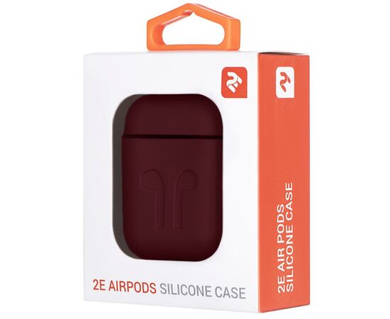 Чехол для наушников 2E для Apple AirPods Pure Color Silicone Imprint 1.5 мм Marsala (2E-AIR-PODS-IBSI-1.5-M), изображение 3 Чехол для наушников 2E для Apple AirPods Pure Color Silicone Imprint 1.5 мм Marsala (2E-AIR-PODS-IBSI-1.5-M), изображение 3