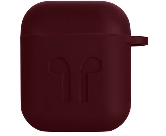 Чехол для наушников 2E для Apple AirPods Pure Color Silicone Imprint 1.5 мм Marsala (2E-AIR-PODS-IBSI-1.5-M)